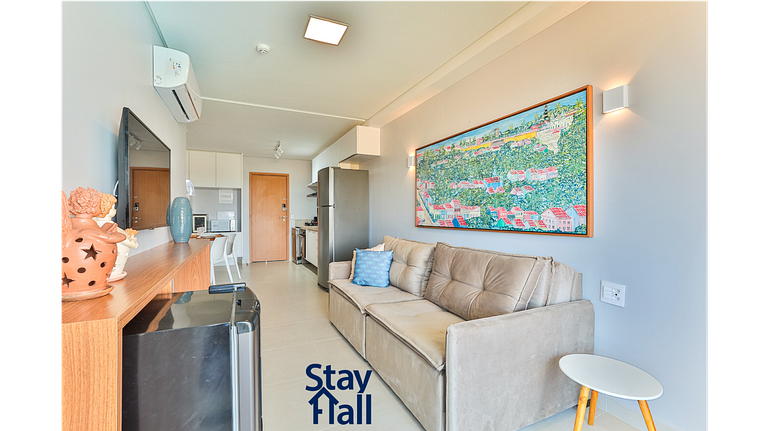 Flat com varanda+2qt no Eco Resort