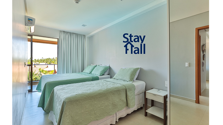 Flat com varanda+2qt no Eco Resort