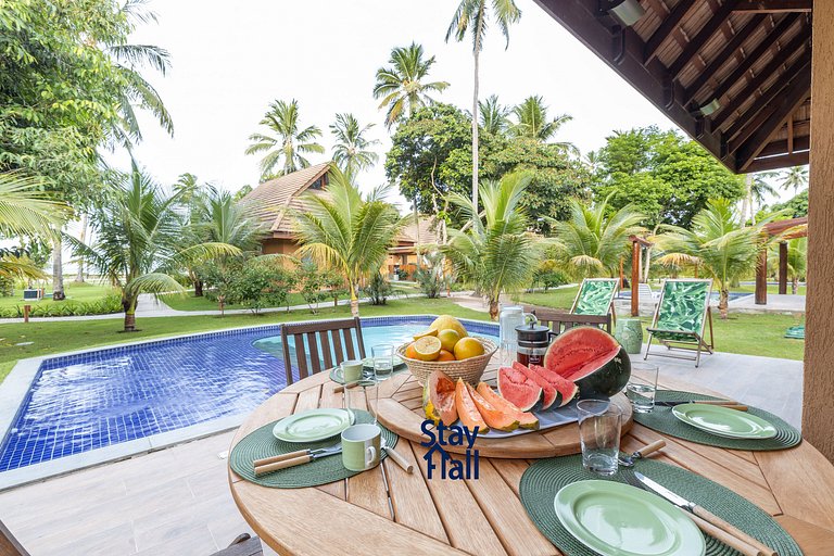 🏖️ Bangalô no Eco Resort Carneiros | 2ª Fileira – Piscina e
