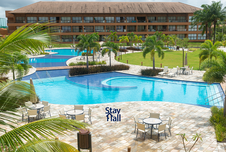 Flat com varanda+2qt no Eco Resort