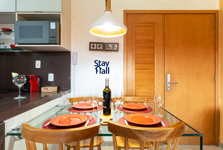 Apart 2 qts super equipado-Varanda Gourmet - SH054