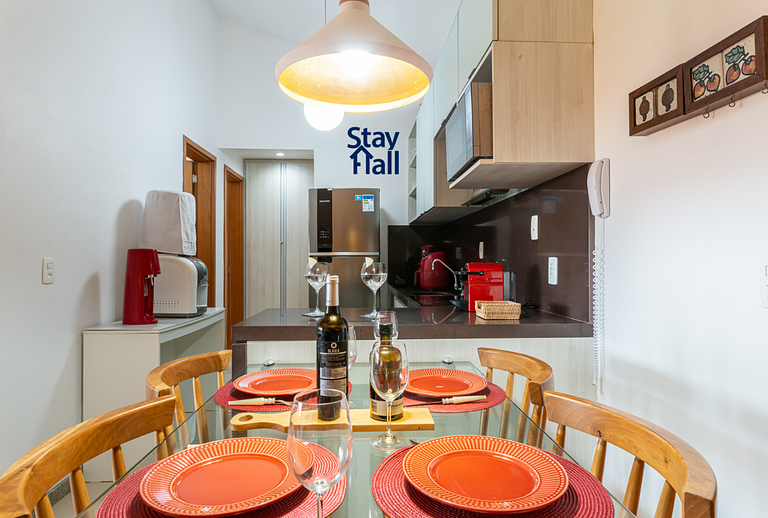 Apart 2 qts super equipado-Varanda Gourmet - SH054