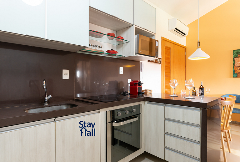 Apart 2 qts super equipado-Varanda Gourmet - SH054