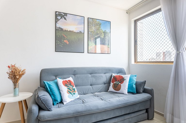 Flat completo e aconchegante nas Graças-SH109M