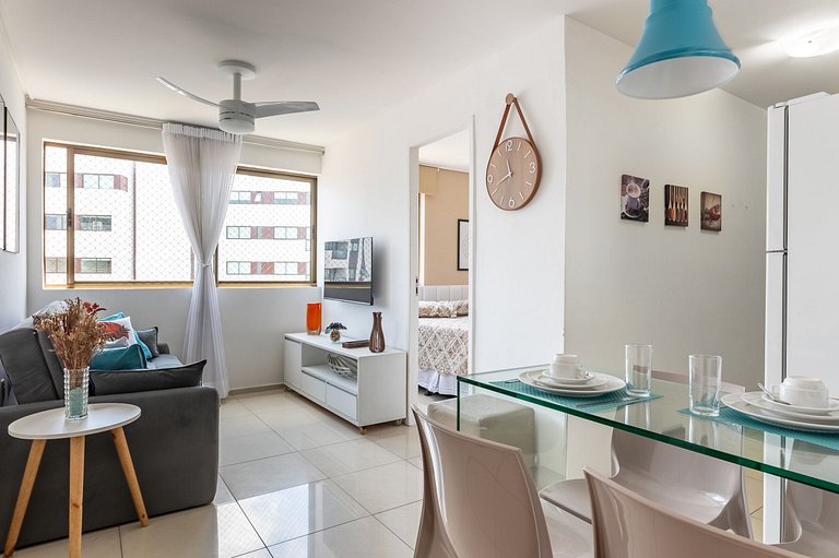 Flat completo e aconchegante nas Graças-SH109M