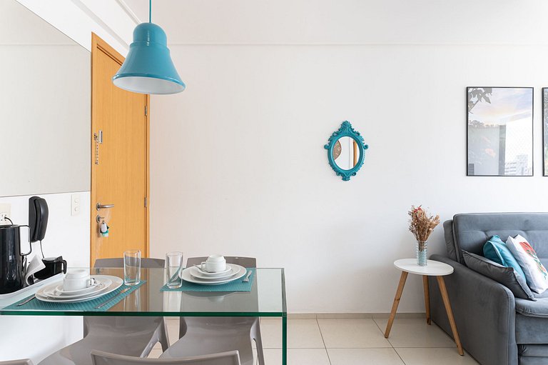 Flat completo e aconchegante nas Graças-SH109M