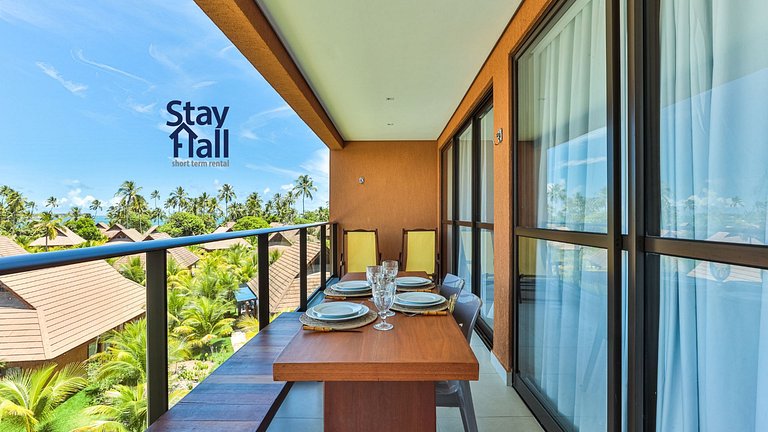 Flat com varanda+2qt no Eco Resort