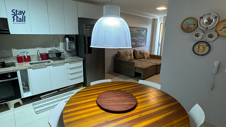 Flat com varanda+2qt no Eco Resort