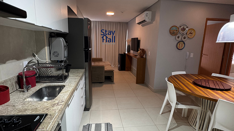 Flat com varanda+2qt no Eco Resort