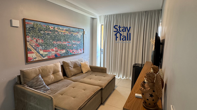 Flat com varanda+2qt no Eco Resort