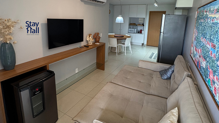 Flat com varanda+2qt no Eco Resort