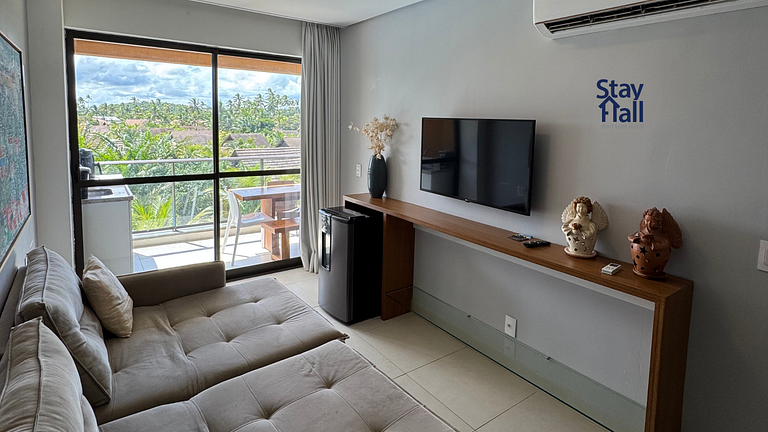 Flat com varanda+2qt no Eco Resort