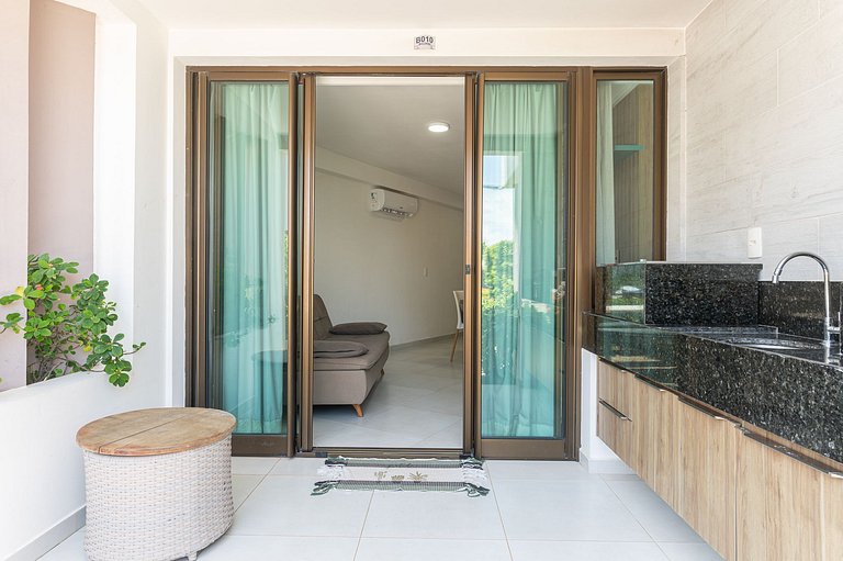 Flat beira mar-Tamandaré-c/ Churrasq-SH133