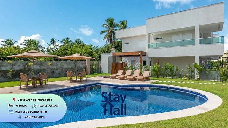 Casa de luxo, 4 Suites e Cond C Piscina-SH062