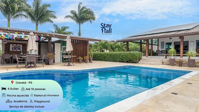 Mansão Luxo-6Suítes-Piscina Privativa e Diarista-SH128