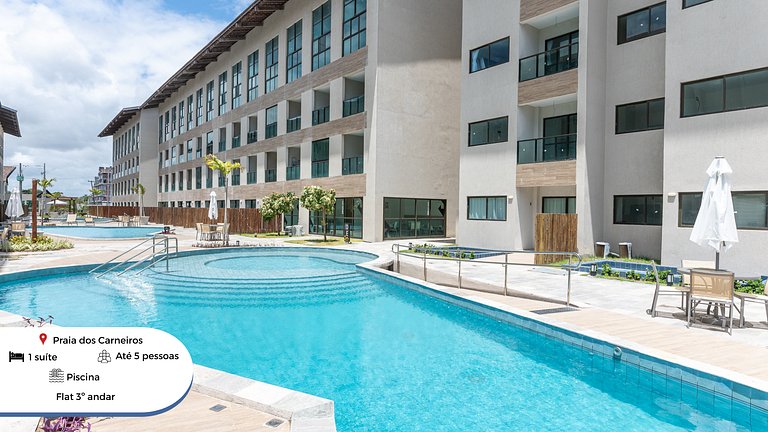 Flat 1Qt na Praia dos Carneiros-SH139