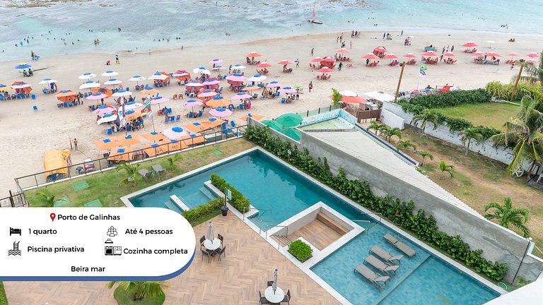 Flat-Piscina Privativa-1Qt-Porto de Galinhas-SH114