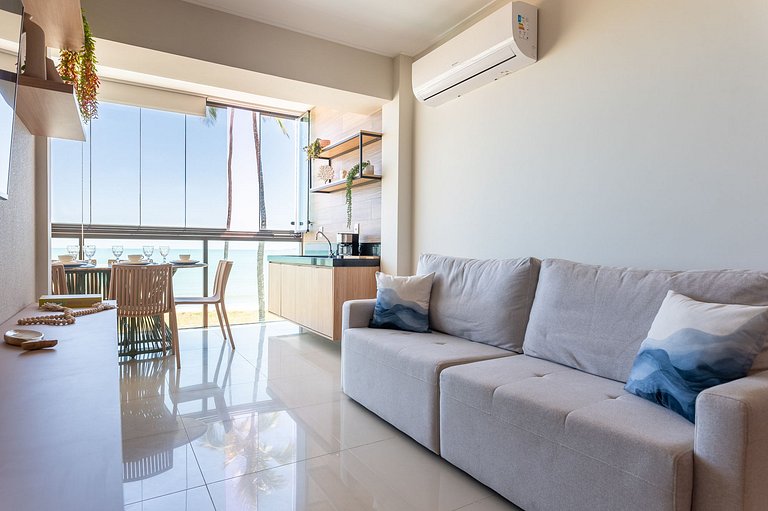 Apart Completo-2 suítes-Varanda c Vista Mar-SH143M