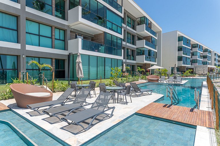 Apart Completo-2 suítes-Varanda c Vista Mar-SH143M