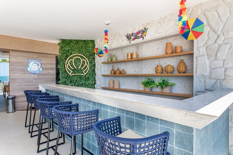 Apart Completo-2 suítes-Varanda c Vista Mar-SH143M