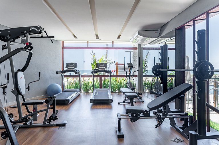 Apart Completo-2 suítes-Varanda c Vista Mar-SH143M