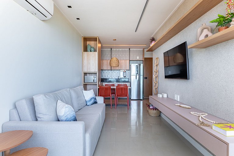 Apart Completo-2 suítes-Varanda c Vista Mar-SH143M