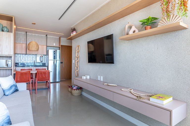 Apart Completo-2 suítes-Varanda c Vista Mar-SH143M