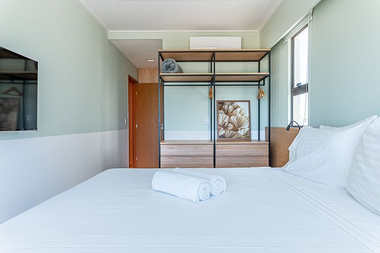 Apart Completo-2 suítes-Varanda c Vista Mar-SH143M