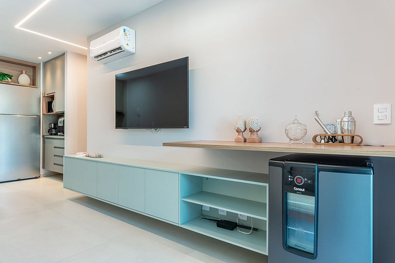 Flat 2 quartos-Cond. beira-mar em Carneiros-SH155