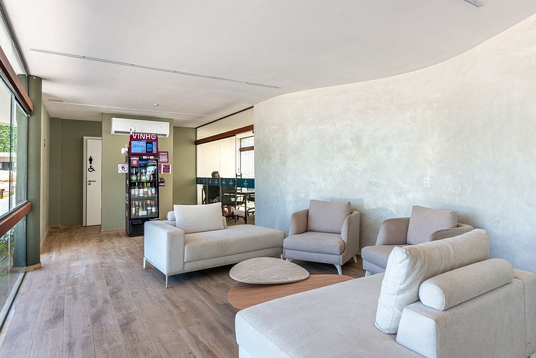 Flat 2 quartos-Cond. beira-mar em Carneiros-SH155