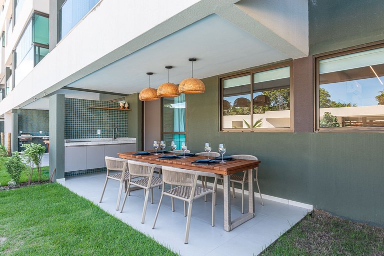 Flat 2 quartos-Cond. beira-mar em Carneiros-SH155